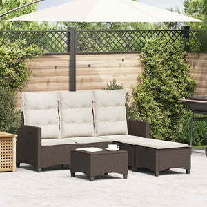 3-tlg. Garten Sofagarnitur Braun Poly Rattan