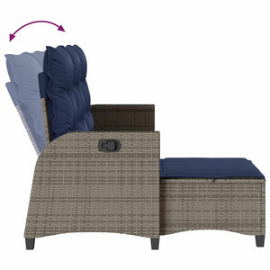 3-tlg. Garten Sofagarnitur Grau Poly Rattan