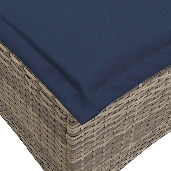 3-tlg. Garten Sofagarnitur Grau Poly Rattan