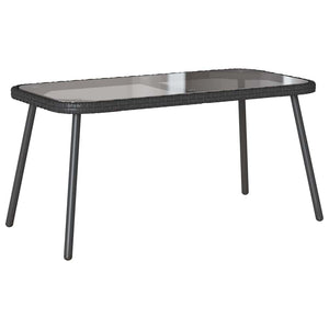 Garten Essgruppe Schwarz Poly-Rattan mit Kissen