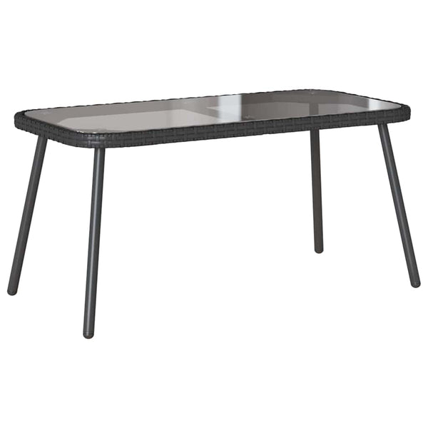 Garten Essgruppe Schwarz Poly-Rattan mit Kissen