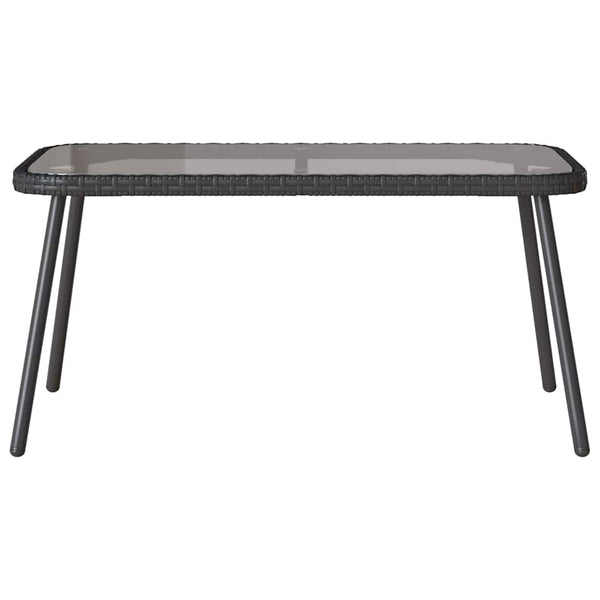 Garten Essgruppe Schwarz Poly-Rattan mit Kissen