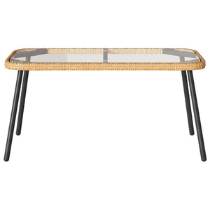 Garten Essgruppe Poly-Rattan 2-teilig Natur