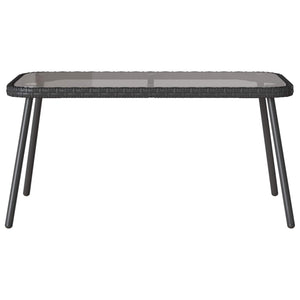 Gartensofa Set Schwarz Poly-Rattan 2-teilig