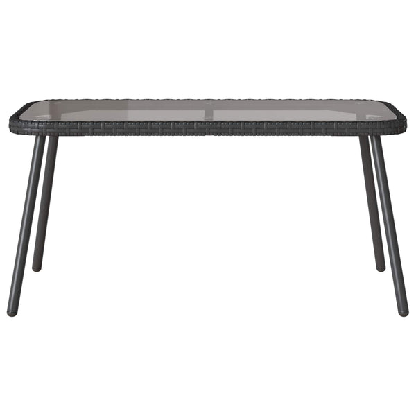 Gartensofa Set Schwarz Poly-Rattan 2-teilig