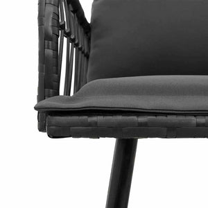 Gartensofa Set 2-teilig Schwarz Poly Rattan