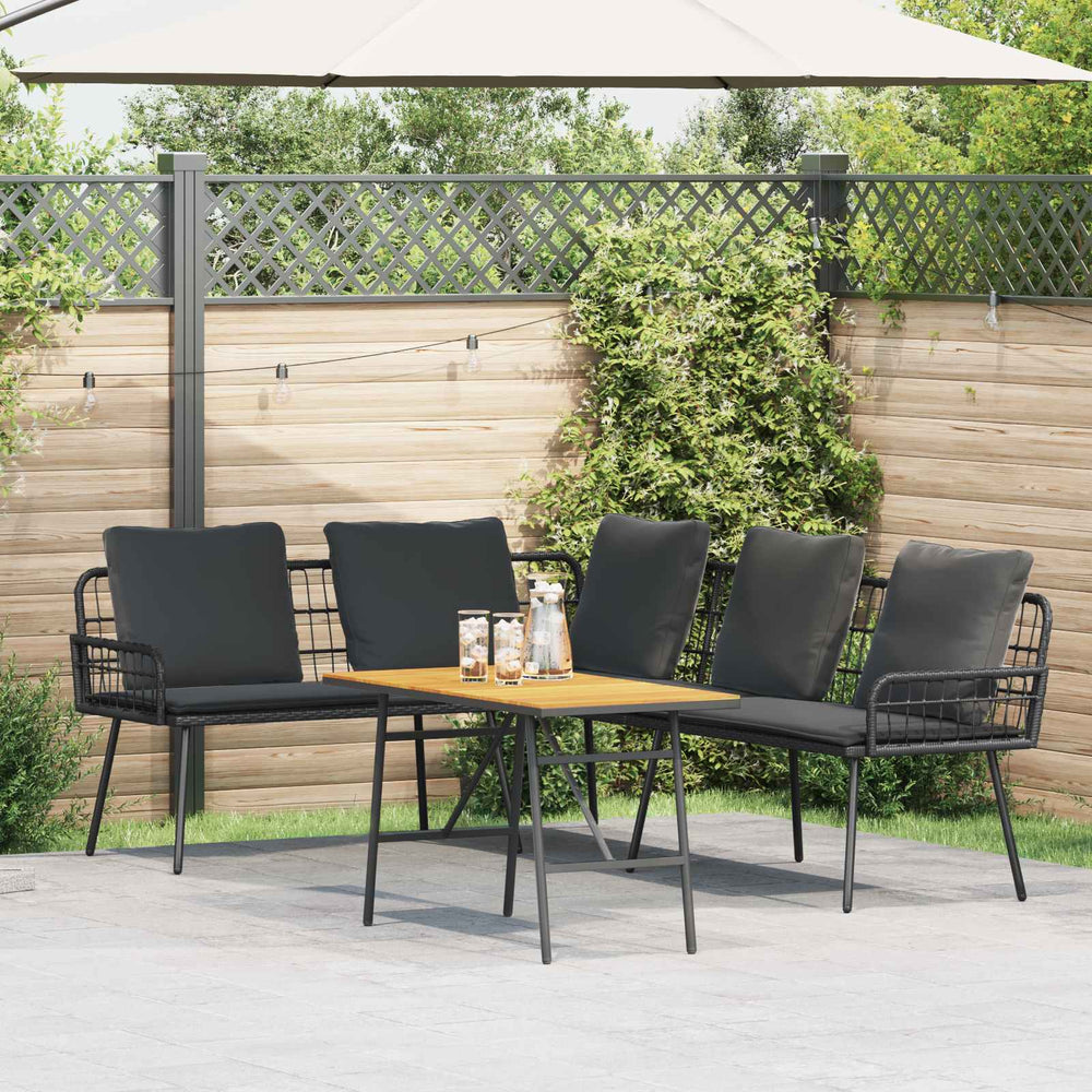 vidaXL Salon de jardin 2 pcs résine tressée noir