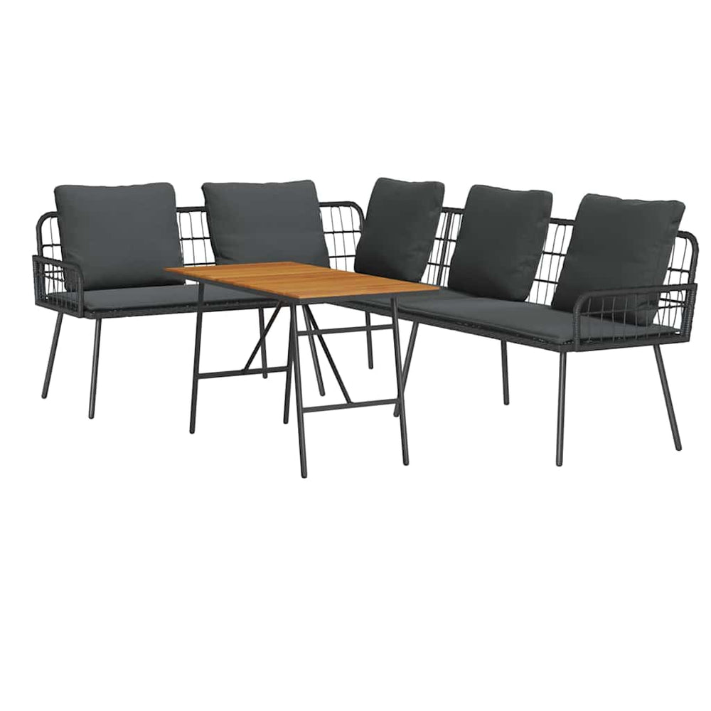 vidaXL Salon de jardin 2 pcs résine tressée noir