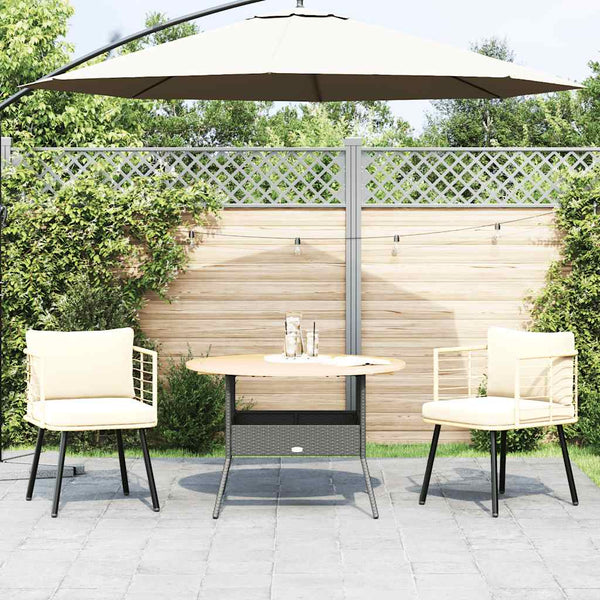 Gartenstühle 2er Set Poly Rattan Natur mit Kissen