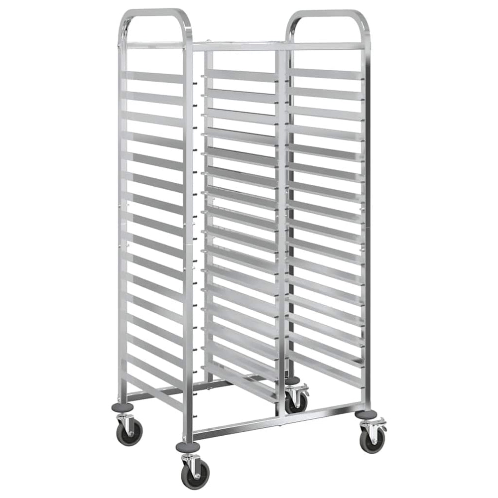 vidaXL Trolley with 32 GN Containers 75x55x162.5 cm Stainless Steel