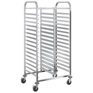 vidaXL Chariot de service avec 32 bacs GN 75x55x162,5 cm Acier inoxydable