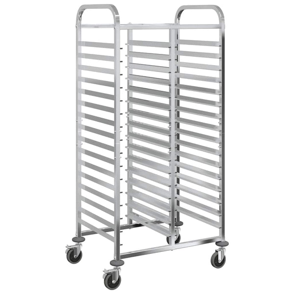 vidaXL Chariot de service avec 32 bacs GN 75x55x162,5 cm Acier inoxydable