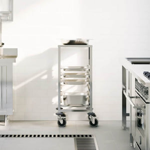 vidaXL Chariot de service avec 6 bacs GN 39x55x87 cm Acier inoxydable
