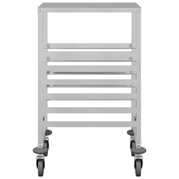 vidaXL Chariot de service avec 6 bacs GN 39x55x87 cm Acier inoxydable