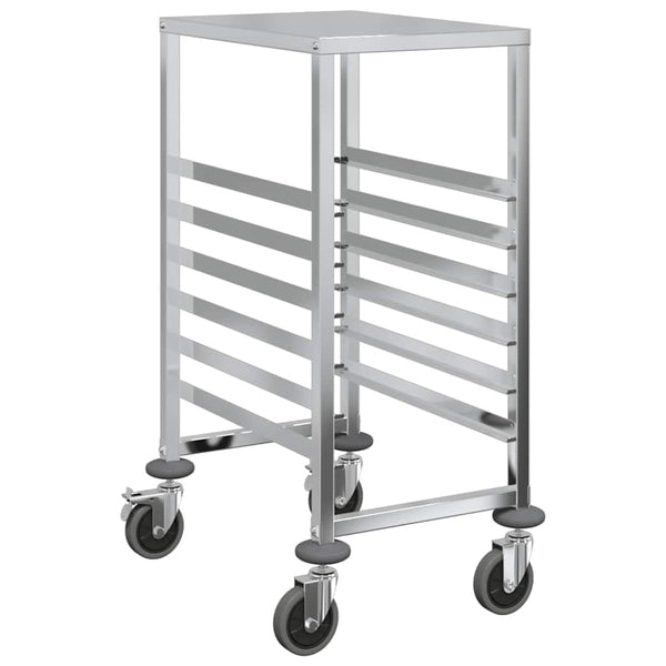 vidaXL Chariot de service avec 6 bacs GN 39x55x87 cm Acier inoxydable