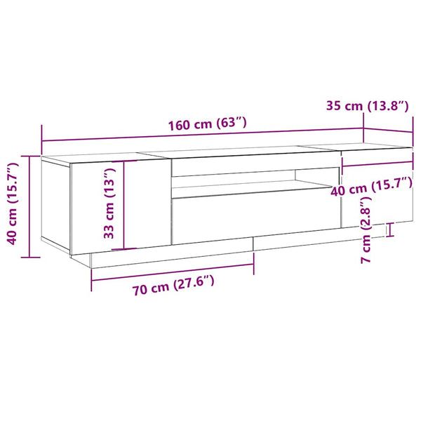 Schwarzer TV-Schrank 160 cm
