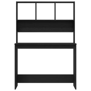 Schreibtisch mit Regalen, Schwarz/Eiche, 102 cm