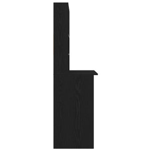 Schreibtisch mit Regalen, Schwarz/Eiche, 102 cm