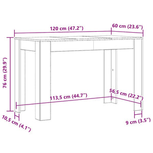 Esstisch Schwarz Eichenoptik 120 cm