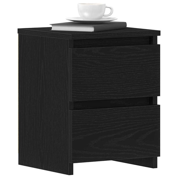 Nachttisch Schwarz Eichenoptik 30x30x40 cm
