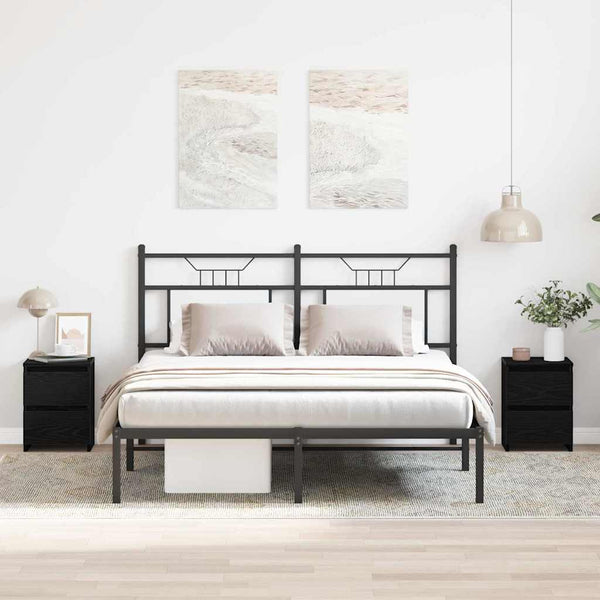 Nachttisch 2er Set Schwarz Eiche
