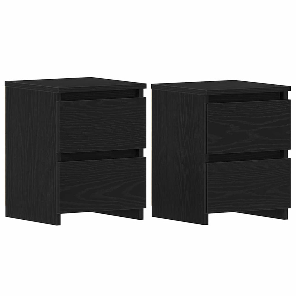 Nachttisch 2er Set Schwarz Eiche