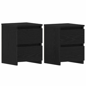 Nachttisch 2er Set Schwarz Eiche