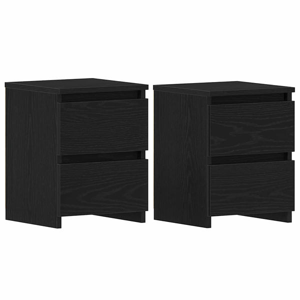 Nachttisch 2er Set Schwarz Eiche