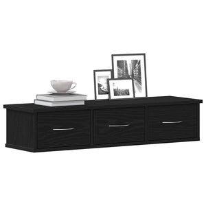 Wandschrank Schwarz Eichen-Optik, 88cm