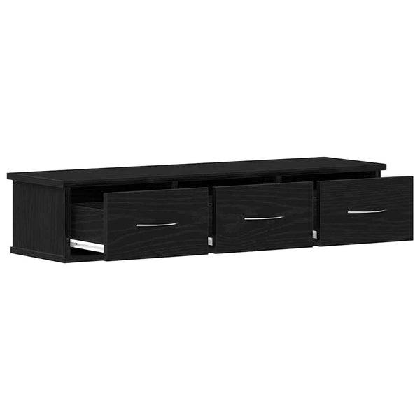 Wandschrank Schwarz Eichen-Optik, 88cm