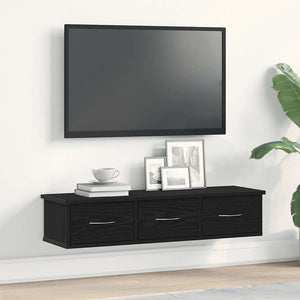 Wandschrank Schwarz Eichen-Optik, 88cm
