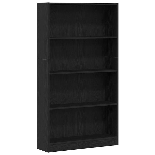 Bücherregal Schwarz Eichenoptik, 4 Fächer