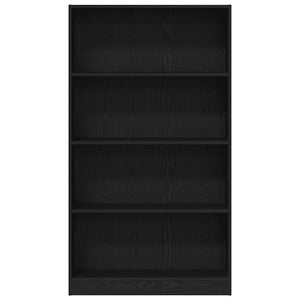 Bücherregal Schwarz Eichenoptik, 4 Fächer