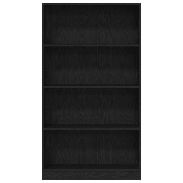 Bücherregal Schwarz Eichenoptik, 4 Fächer