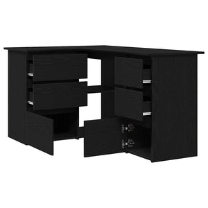 Schreibtisch mit Regal, Schwarz Eichen-Optik