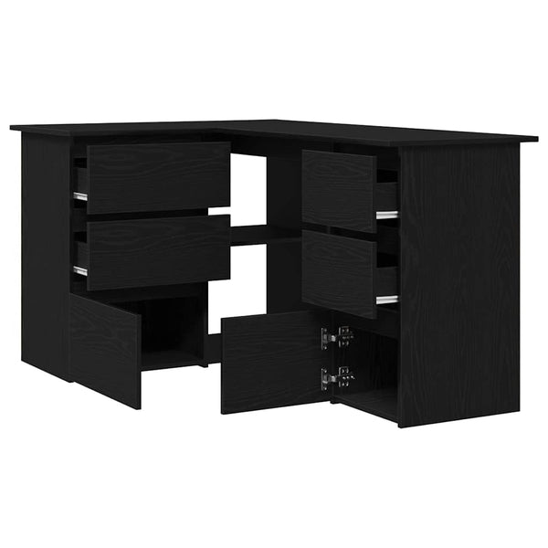 Schreibtisch mit Regal, Schwarz Eichen-Optik