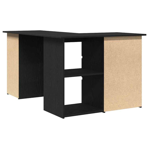 Schreibtisch mit Regal, Schwarz Eichen-Optik