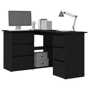 Schreibtisch mit Regal, Schwarz Eichen-Optik