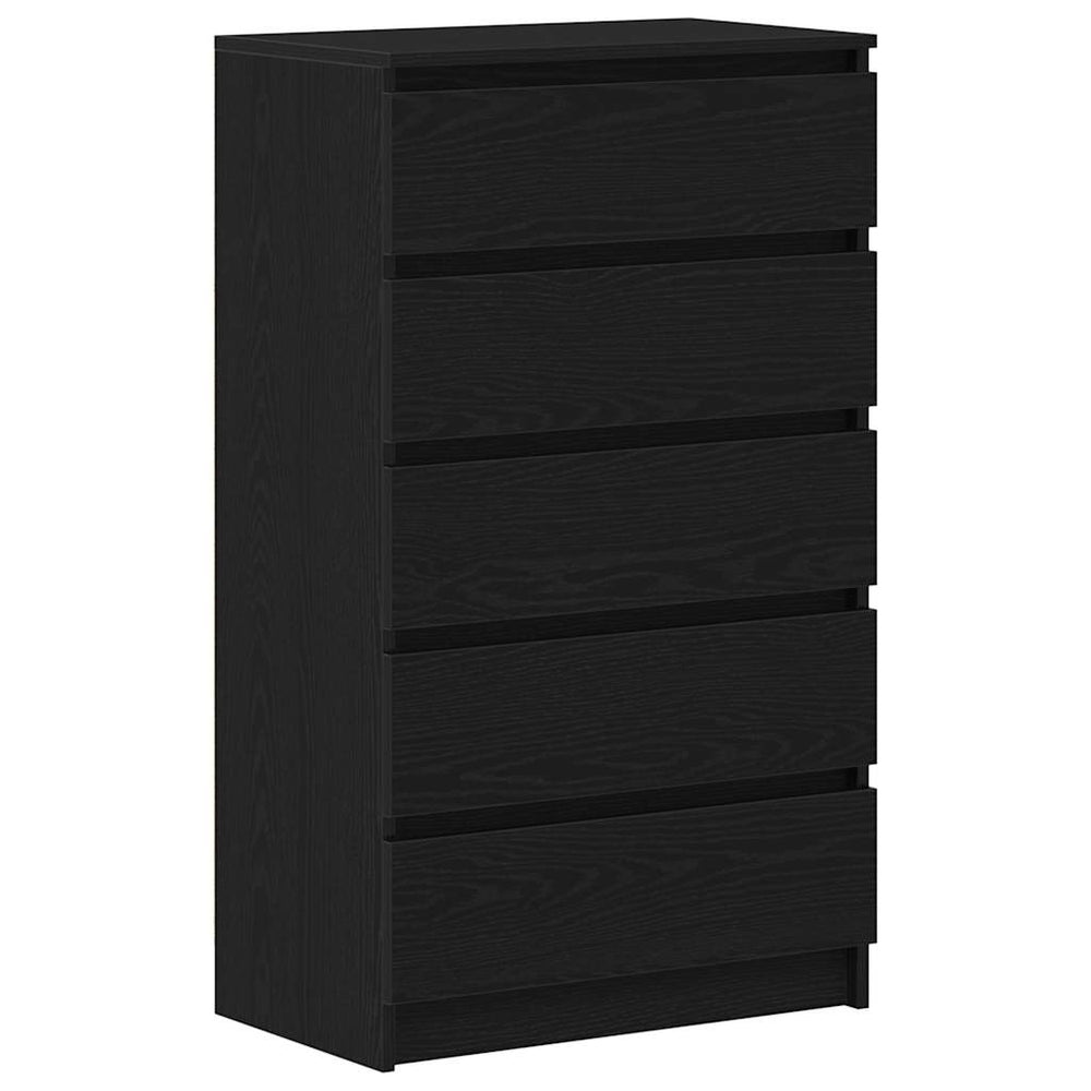 Schwarzer Schubladenschrank Eichen-Optik