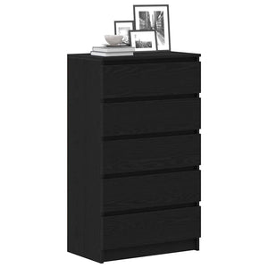 Schwarzer Schubladenschrank Eichen-Optik
