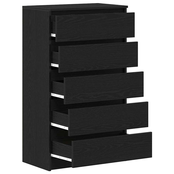 Schwarzer Schubladenschrank Eichen-Optik