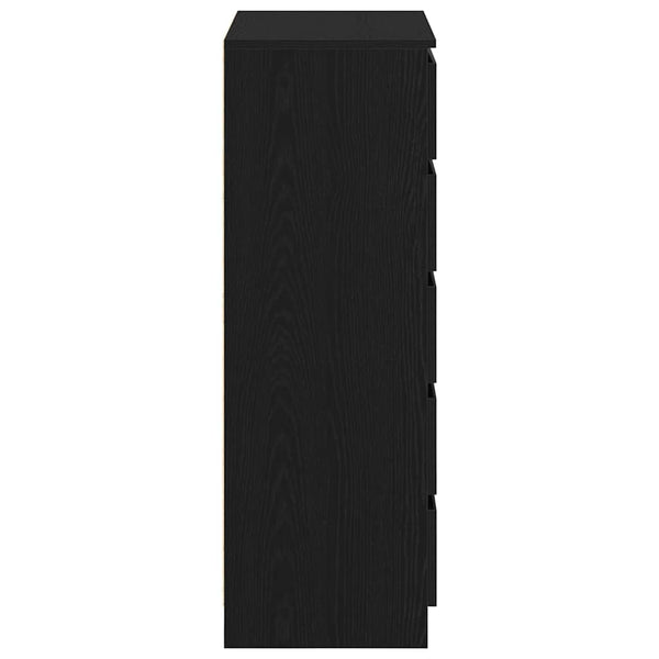 Schwarzer Schubladenschrank Eichen-Optik