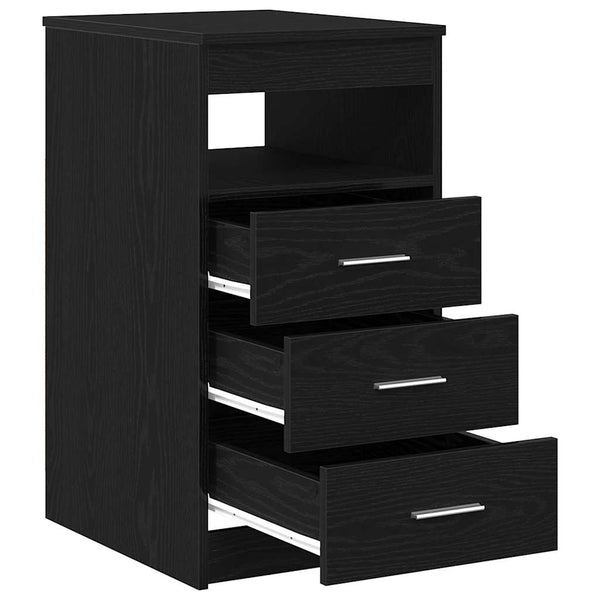 Schubladenschrank Schwarz Eiche 40x50x76cm