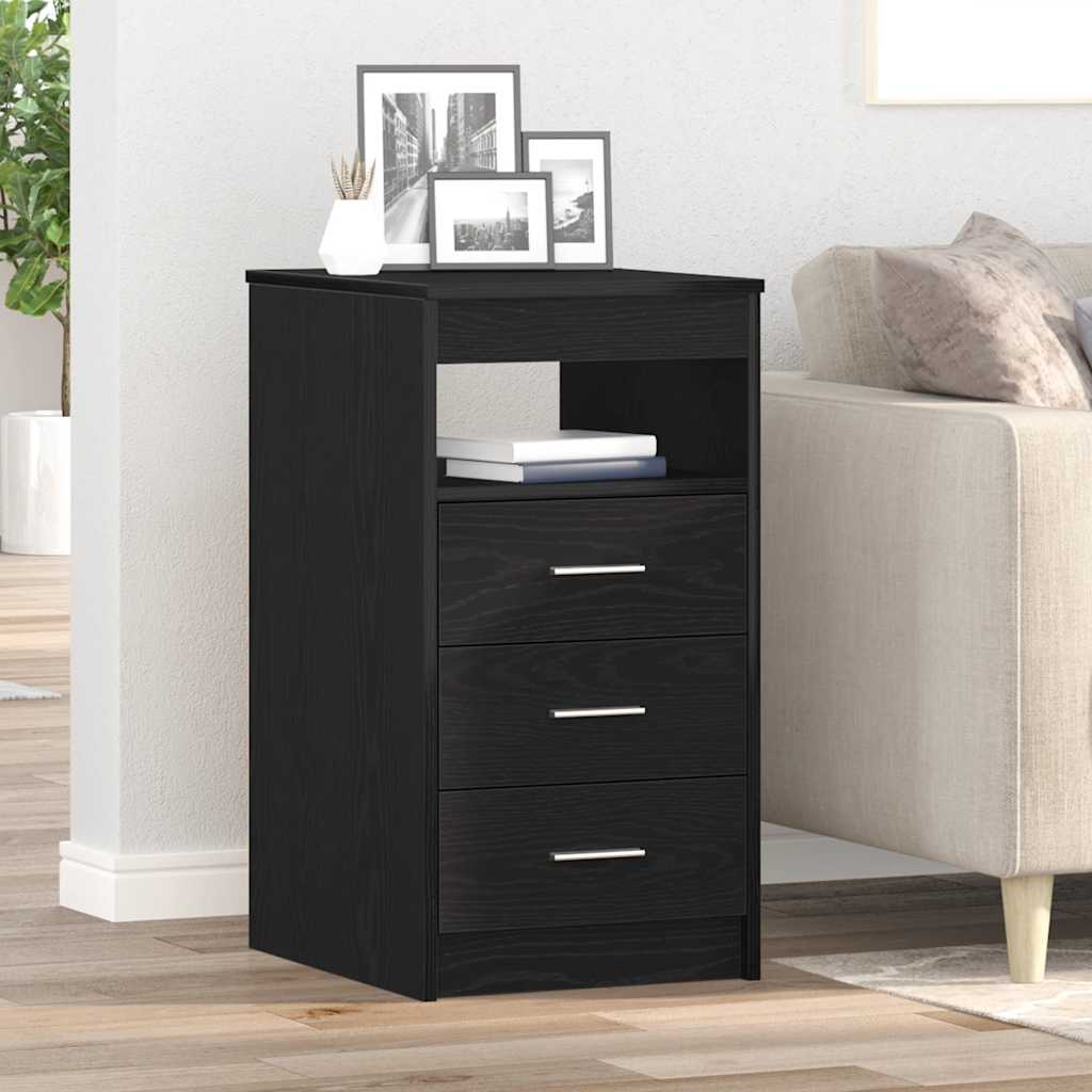 Schubladenschrank Schwarz Eiche 40x50x76cm