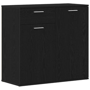 Sideboard Schwarz Eichenoptik 80 cm