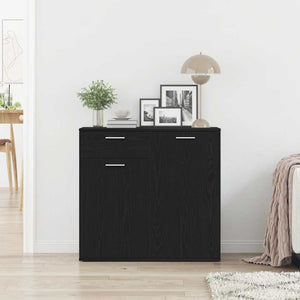 Sideboard Schwarz Eichenoptik 80 cm