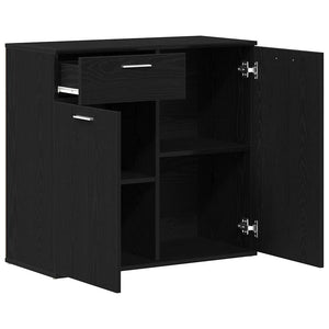 Sideboard Schwarz Eichenoptik 80 cm