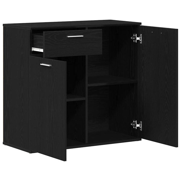 Sideboard Schwarz Eichenoptik 80 cm