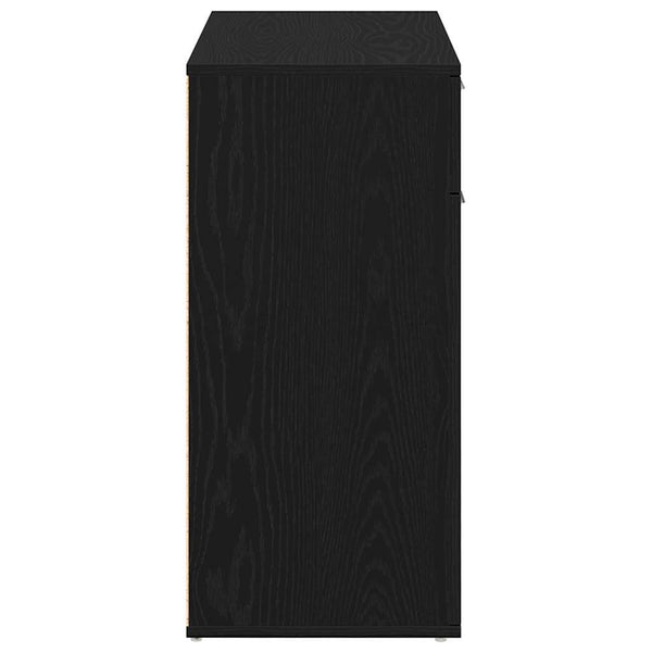Sideboard Schwarz Eichenoptik 80 cm