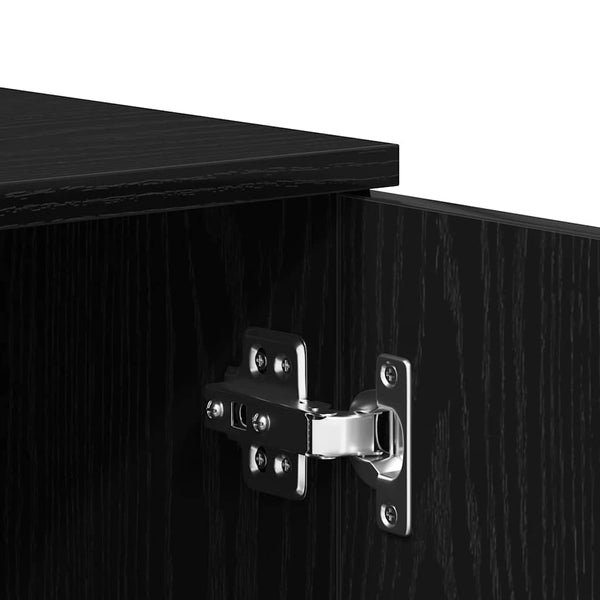 Sideboard Schwarz Eichenoptik 80 cm